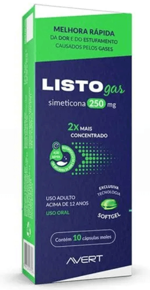 LISTOGAS 250MG C/10 COMP